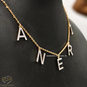 Collar con inicial pavé personalizado, collar con letra dorada delicada personalizada, collar con inicial de plata diminuta, joyería minimalista, collar de boda