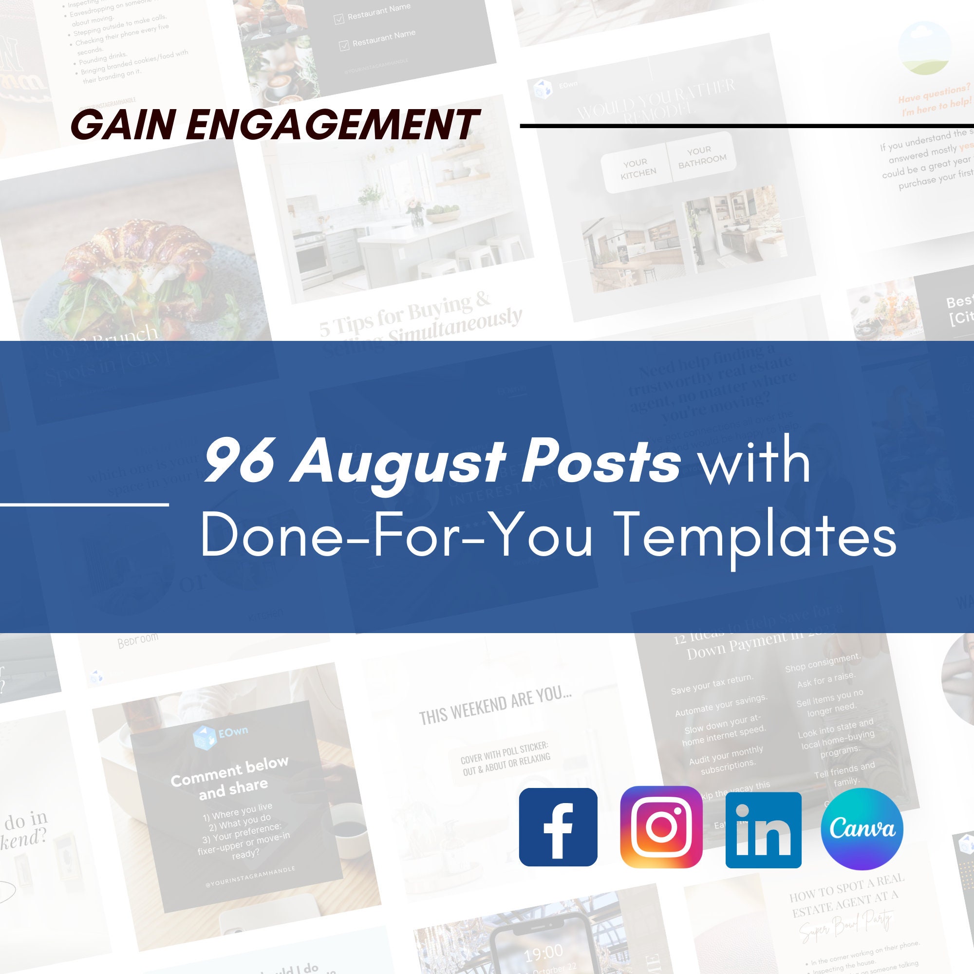 August Real Estate Social Media, Caption & Hashtag, August Real Estate