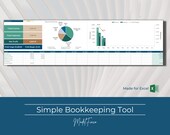 Simple Bookkeeping Template | Small Business Bookkeeping Spreadsheet | Income and Expense Tracker | Profit and Loss | Accounting Spreadsheet