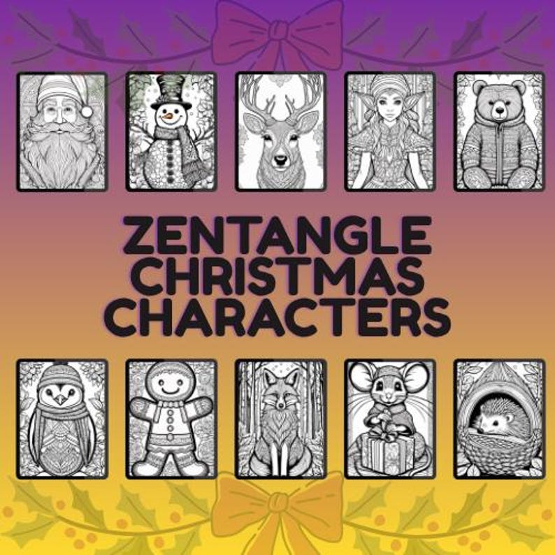 Zentangle Christmas Coloring Book | 20 Intricate Holiday Coloring Pages ...