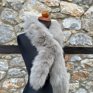 Fur scarf, fox fur scarf, genuine fur, warm and fluffy fur scarf
