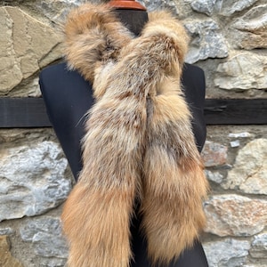Handmade Fox Fur Scarf: Warm Genuine Fur, Made in Greece