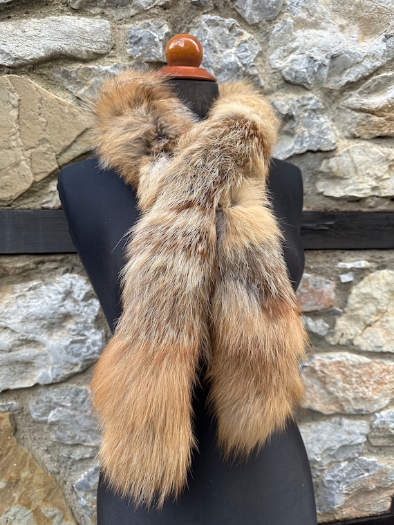 Handmade Fox Fur Scarf: Warm Genuine Fur, Made in Greece