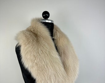 Genuine fur fox beige collar, real fur collar, fur stole, luxury fox fur collar, beige fox collar