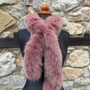 Fur scarf, fox fur scarf, genuine fur, warm and fluffy fur scarf