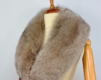 Genuine Beige Fox Fur Collar: Luxury Fur Stole