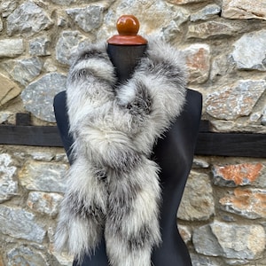 Luxury Fur Scarf, fox fur scarf, genuine fur, warm and fluffy fur scarf