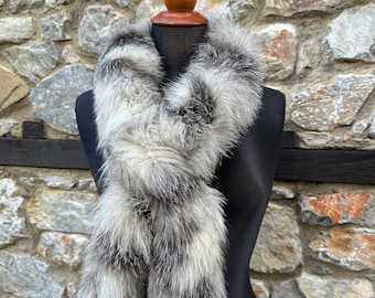 Handmade Fox Fur Scarf: Luxury Warm Genuine Fur, Made in Greece