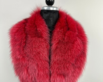 Red Fox Fur Collar: Handmade Genuine Fur Stole