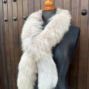 Beige Fur Scarf, fox fur scarf, genuine fur, luxury fur scarf