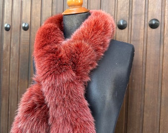 Handmade Fox Fur Scarf, Luxury Warm Scarf
