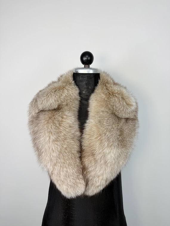 Luxury Beige Fur Collar, Real Fox Fur Stole