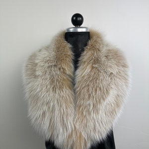 Genuine fur fox collar, real fur collar, fur stole, luxury fox fur collar, snow top fox collar