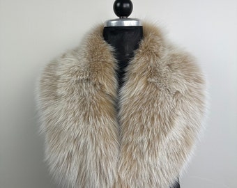 Genuine fur fox collar, real fur collar, fur stole, luxury fox fur collar, snow top fox collar