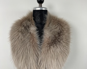 Genuine Fox Fur Collar: Handmade Fur Stole with Satin Lining