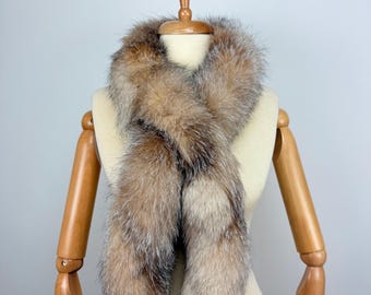Luxury Crystal Fox Fur Scarf: Winter Accessory, Real Fur