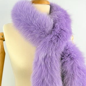Lavender Fox Fur Scarf: Handmade Genuine Fur, Greece