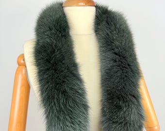 Huge Double Face Luxury Silver Fox Fur Boa Set With Hat,118inch