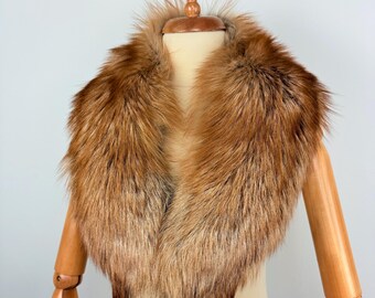 Luxurious Gold Fox Fur Collar:Genuine Fur Wrap, Winter Accessory