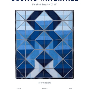 Modern Quilt Pattern Modern PDF Quilt Pattern Unique Quilt Pattern Ombre Blanket Blue Indigo