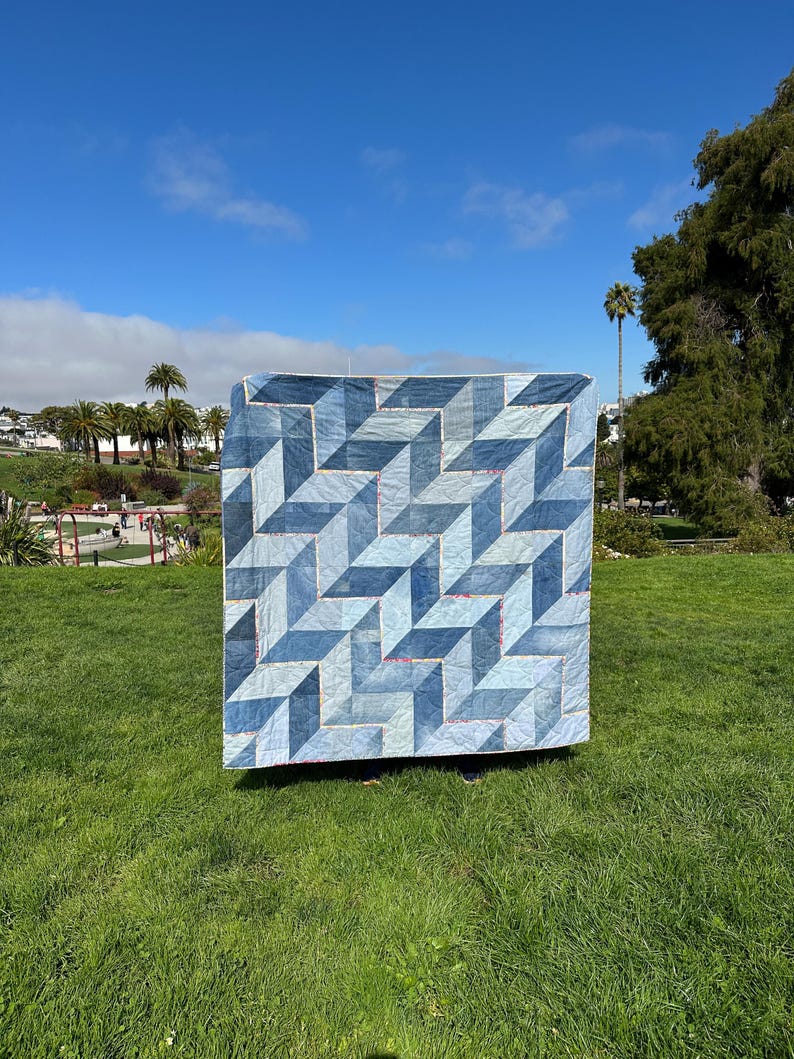 Denim Duo Quilt Pattern, 3 Layouts, Upcycled Jeans (PDF Pattern) - Etsy
