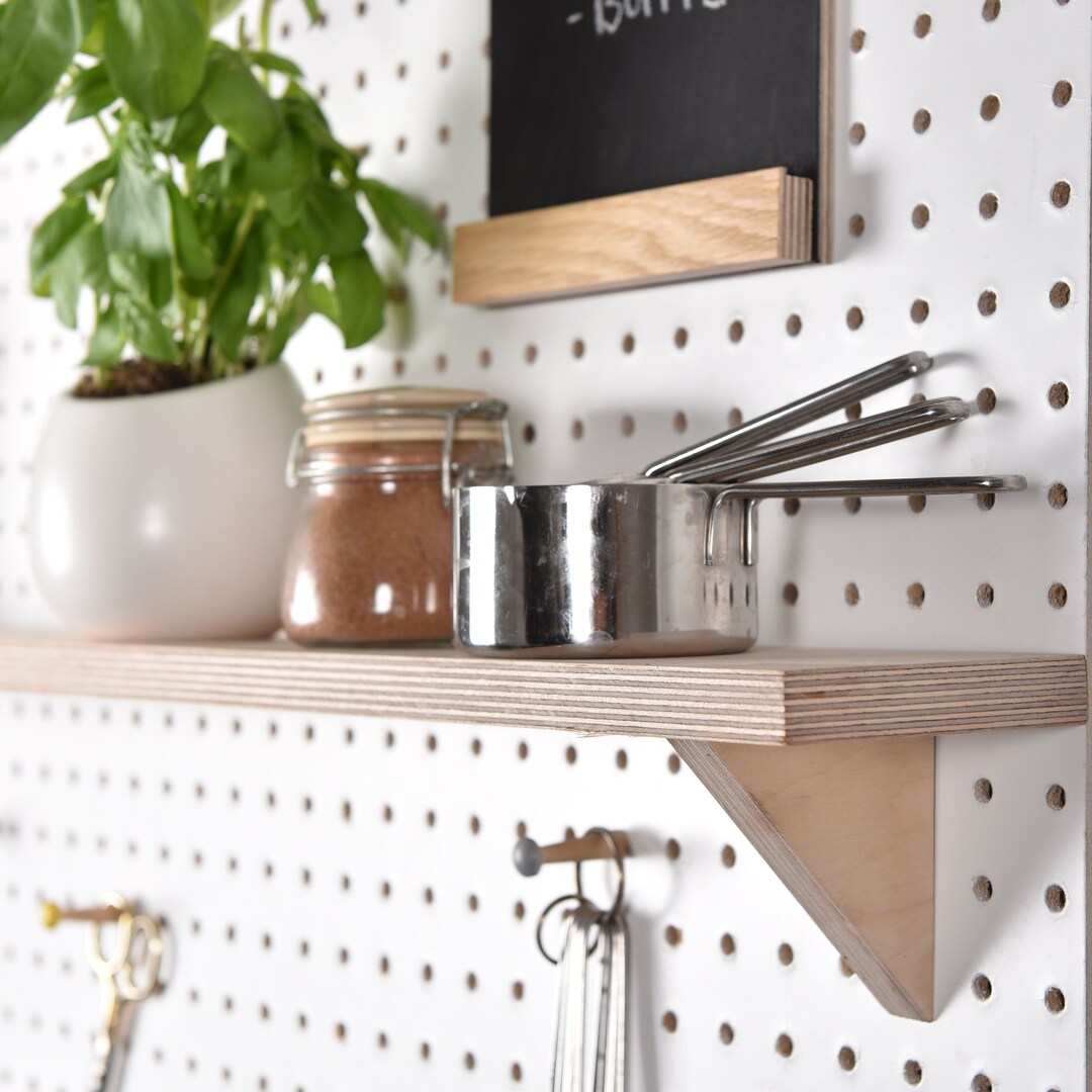 Fixed Wooden Shelf for Pegboard Etsy