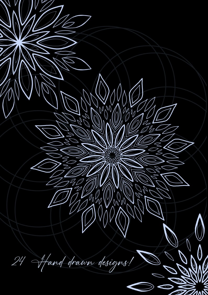 Mandala Stencil Procreate Stamp Set Etsy