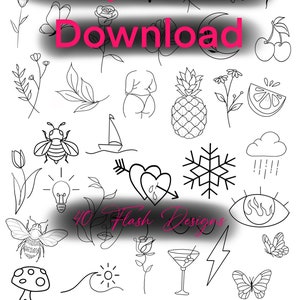 Fine Line Tiny Tattoo Flash Designs