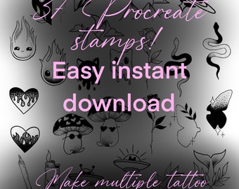 Matching Tattoo Flash procreate stamp set friends & couples tattoo designs