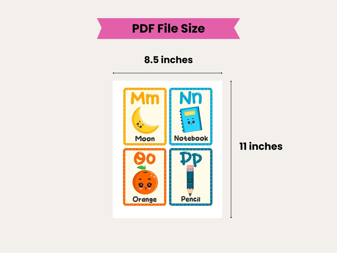 ABC Alphabet Flashcards, Educational Cards, A-Z Cards, Learn Abcs ...