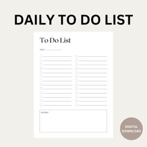 Printable Daily To Do List Planner | To Do List Notepad | Daily Planner Pad