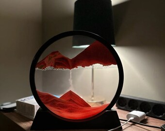 LED Moving Sand Art Hourglass: Unique and Hypnotizing, Relaxing and Illuminating Home Decor