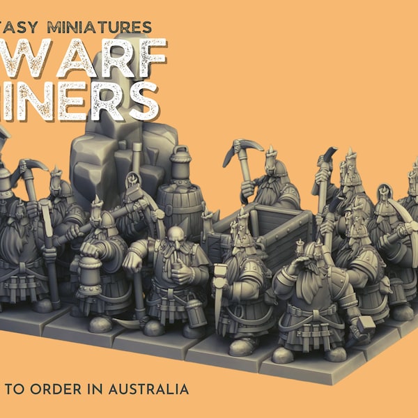 Dwarf Miners | Highland Miniatures, Fantasy Dwarves