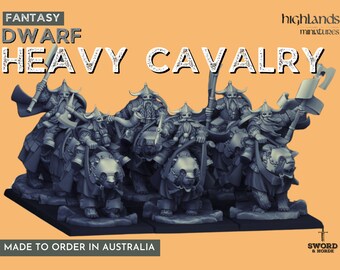 Dwarf Heavy Cavalry Mounted Dwarves | Highland Miniatures, Fantasy Dwarves