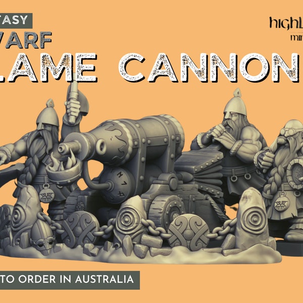 Dwarf Flame Cannon | Highland Miniatures, Fantasy Dwarves