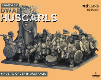 Dwarf Huscarls | Highland Miniatures, Fantasy Dwarves