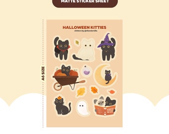 Stickervel Halloween-kat | Bullet journal, penvriend, planner kattenstickers