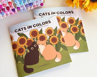 Cats In Colors Coloring Book | Bold Cute and Easy Marker Colouring Book