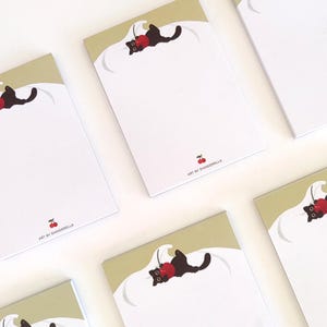 Cherry Black Cat Notepad | Cute Kawaii Korean Stationery Memopad