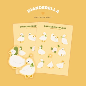 Stickervel Cottagecore Ducks | Bullet journal, penvriend, planner eend, stickers voor domme ganzen