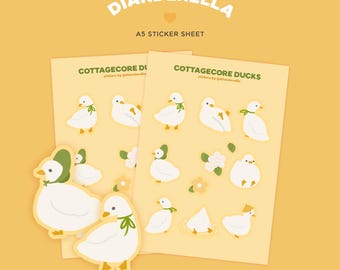 Stickervel Cottagecore Ducks | Bullet journal, penvriend, planner eend, stickers voor domme ganzen