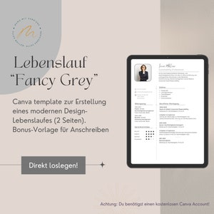 Application template: CV and cover letter (Canva template, German)