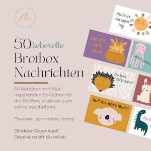 Messages de la boîte à pain - 50 cartes d'amour avec affirmations et encouragements pour la boîte à pain