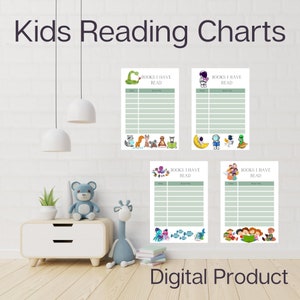 Libro para niños/gráfico de lectura, gráfico de progreso de lectura para niños, gráfico de pared del dormitorio para niños, gráfico de lectura, descarga digital