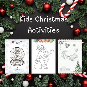 Christmas activities for kids, Christmas Eve box fillers, digital download, Christmas word search/connect the dots/maze/colouring-in