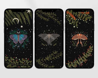 Schmetterlings-Hintergrundbild für Mobiltelefone. Magische iPhone-Hintergrundbilder für Mobiltelefone. Mystische Wald-Android-Hintergründe. Smartphone-Hintergrund