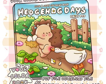 Igel Tage Malbuch, 15 mutige und einfache Malseiten, süße Waldtiere druckbare PDF, digitaler Download