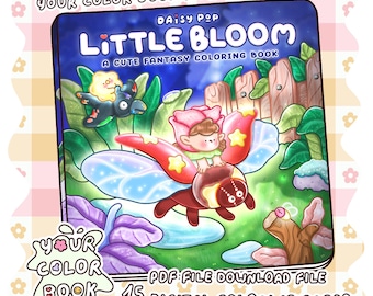 Livro de Colorir Fantasia da Pequena Bloom, 15 Páginas para Colorir Incríveis e Fáceis, Aventura Aconchegante com Criaturas Mágicas, PDF para Imprimir, Download Digital