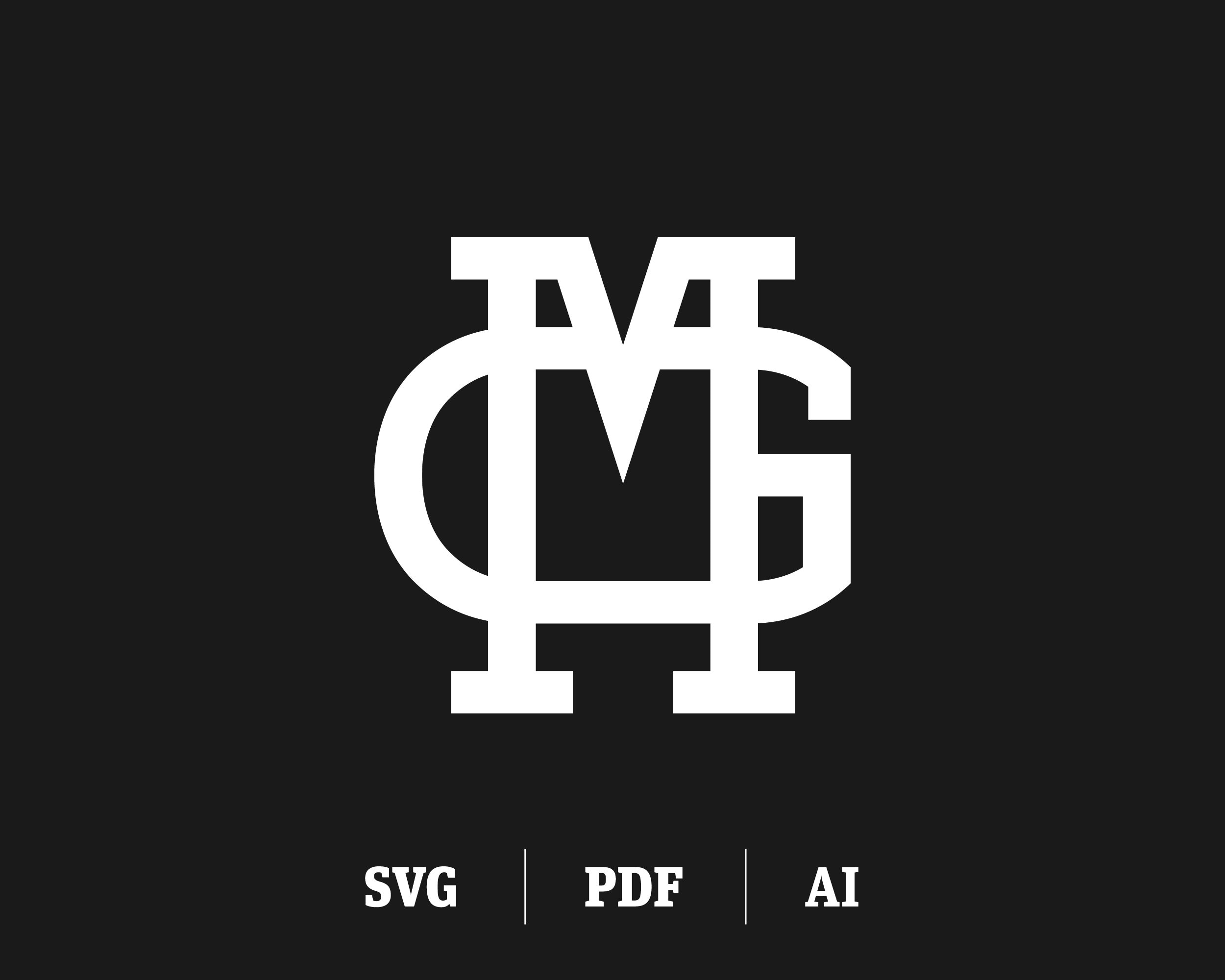 Interlocking GM / MG Monogram | Initial M & Initial G Slab