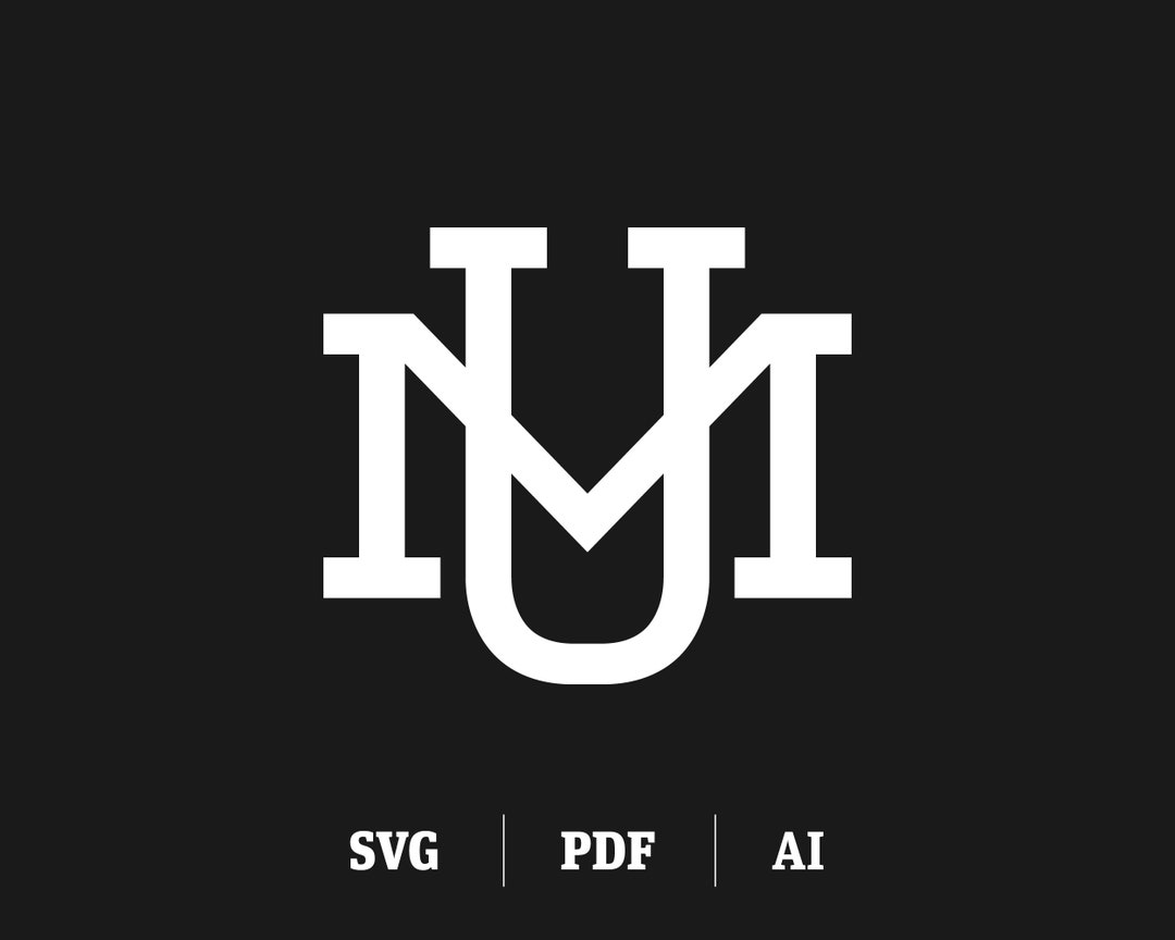 MU Interlocking Monogram Svg, Slab Serif Logo (pdf, Ai) - Etsy